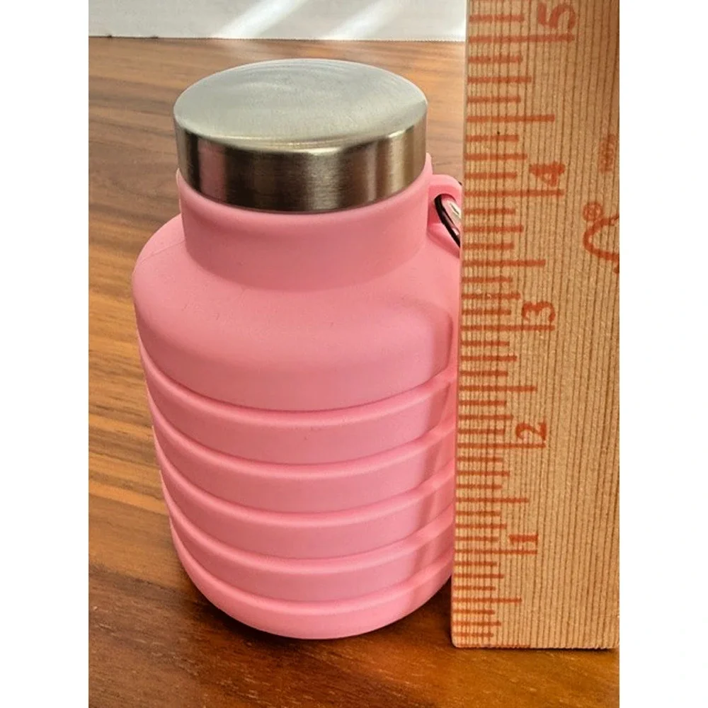 Mayim Collapsible Caribiner 17oz Silicone Water Bottle Purple Pink Pastel Ombre